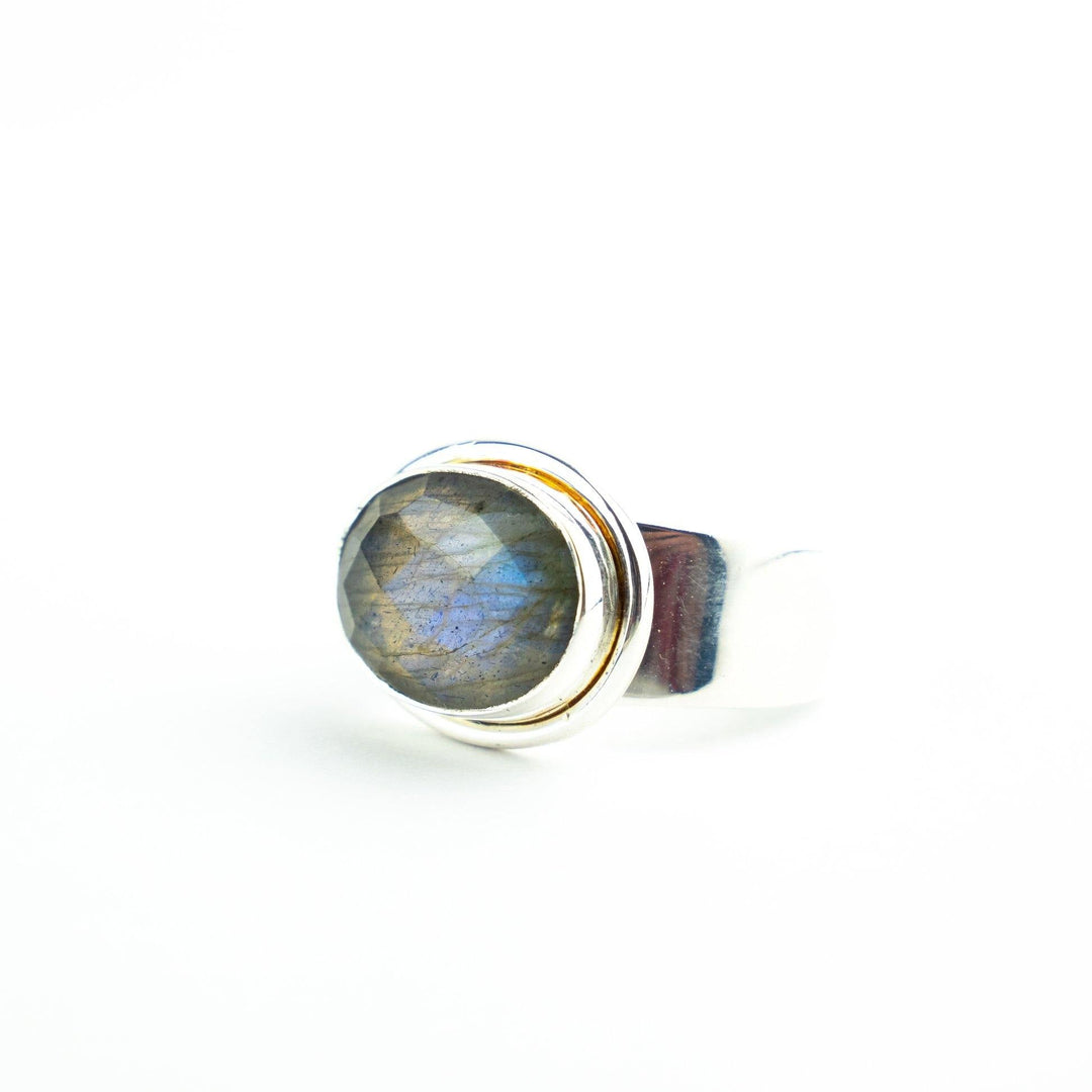 Horizontal Labradorite Sterling Silver Ring - The Collective Dublin