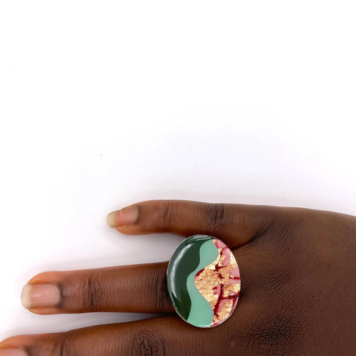 Tonn Ring in Red/Rose Gold/Mint/Olive