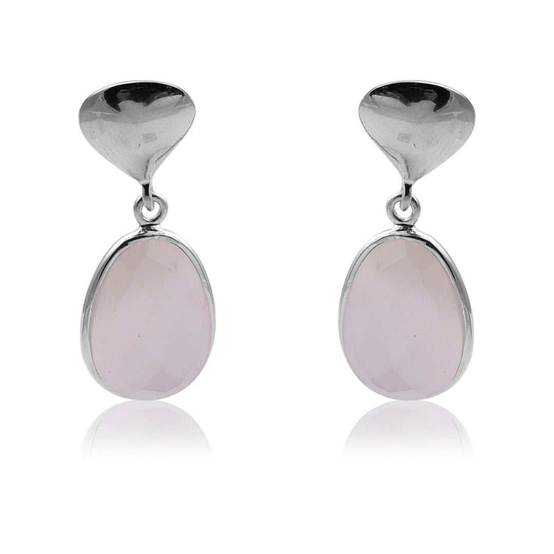 White Moonstone Silver Drops