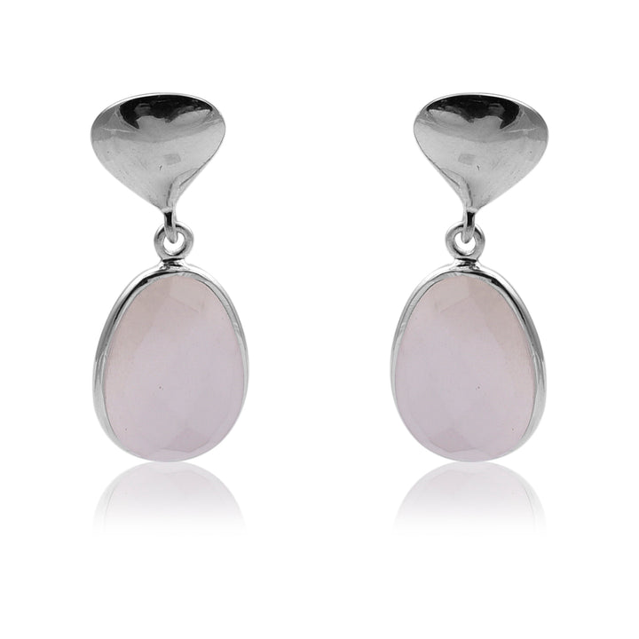 White Moonstone Silver Drops