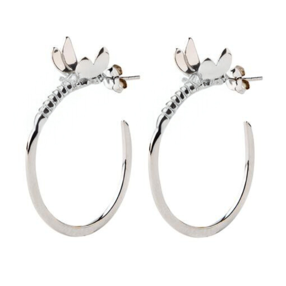 Wildlife Dragonfly Hoop Earrings (Silver or Gold)