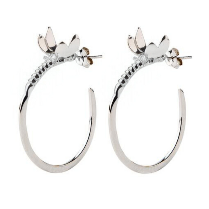 Wildlife Dragonfly Hoop Earrings (Silver or Gold)