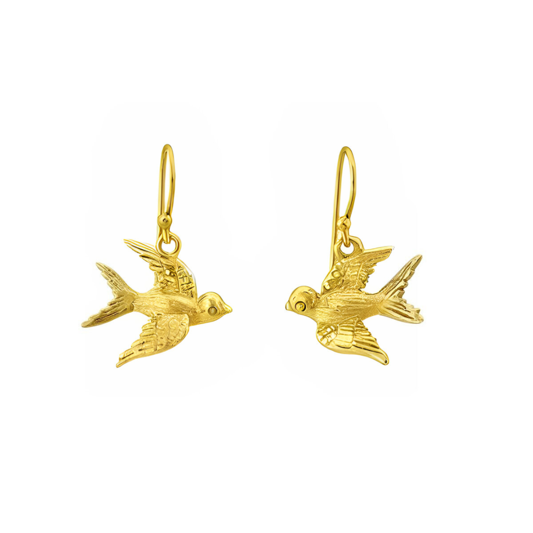 Wildlife Swallow Dangle Earrings (Silver or Gold)