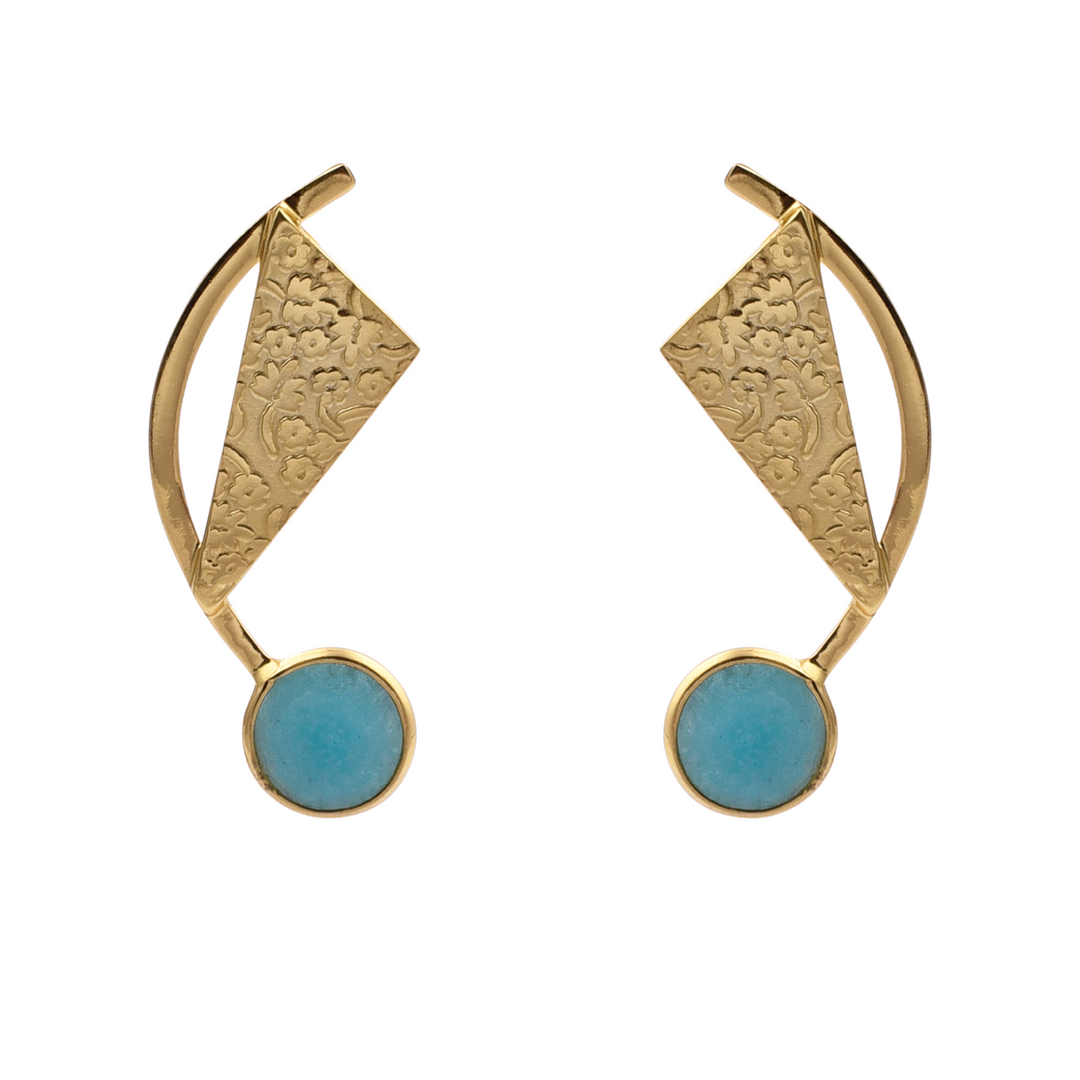 Amazonite Gold Sail Earrings
