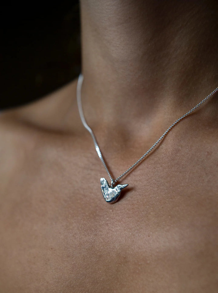 St. Kevin's Blackbird Silver Bird Pendant