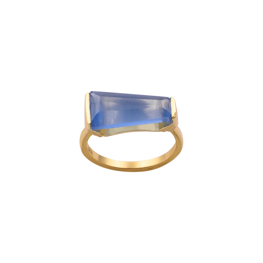 Blue Quartz Gold Ring
