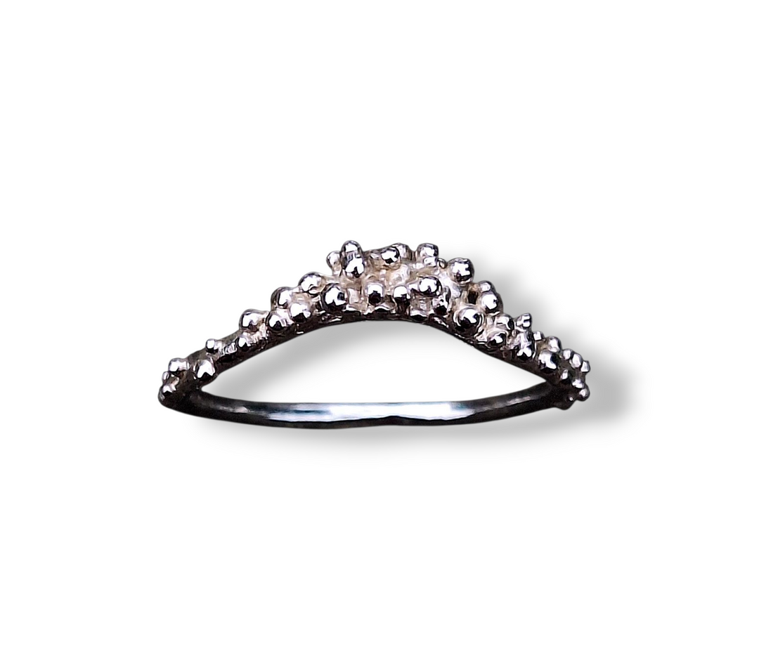 Dainty textured silver ring