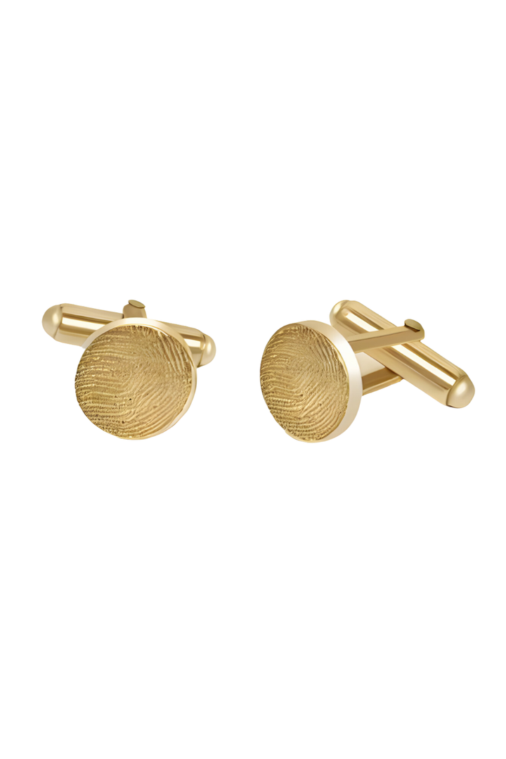 Engraved Fingerprint Round Cufflinks