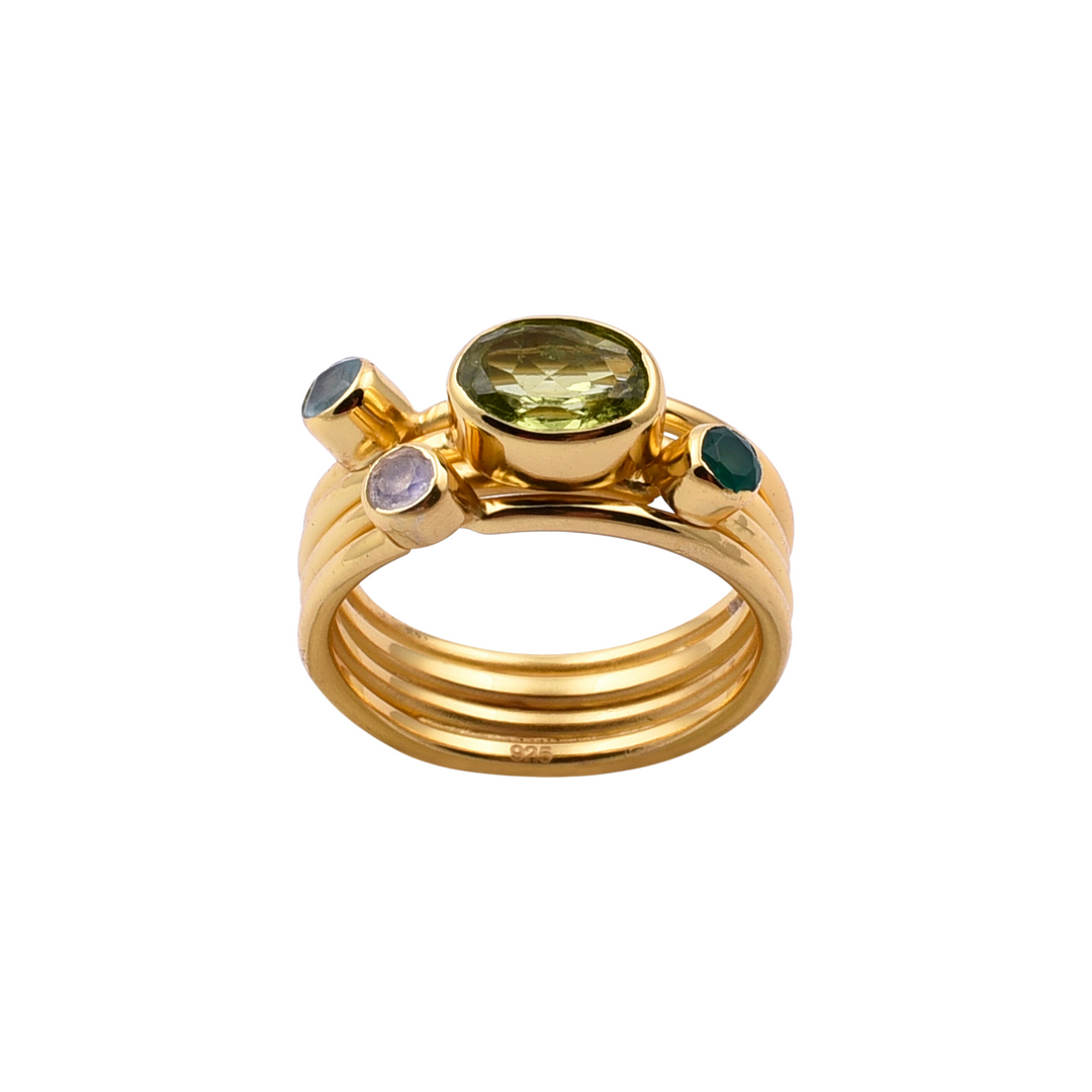 Four Stoned Gold Ring