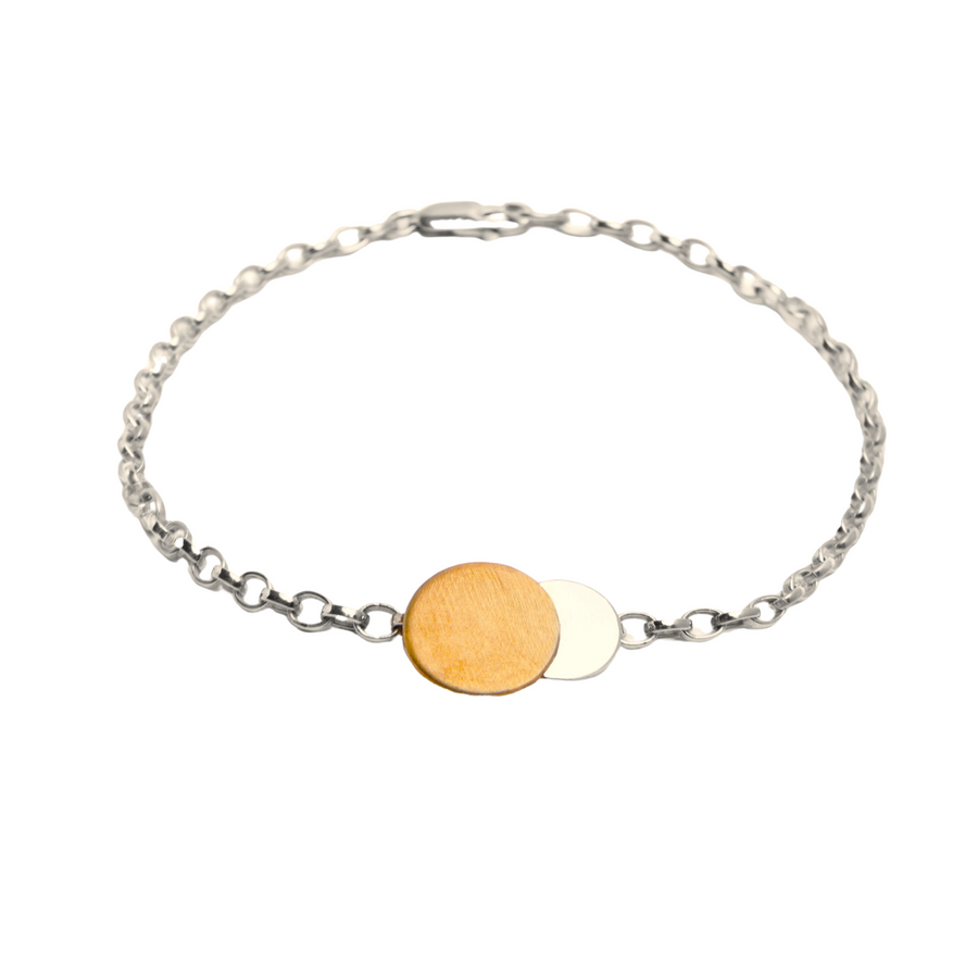 elegant chain bracelet in sterling silver & gold vermeil