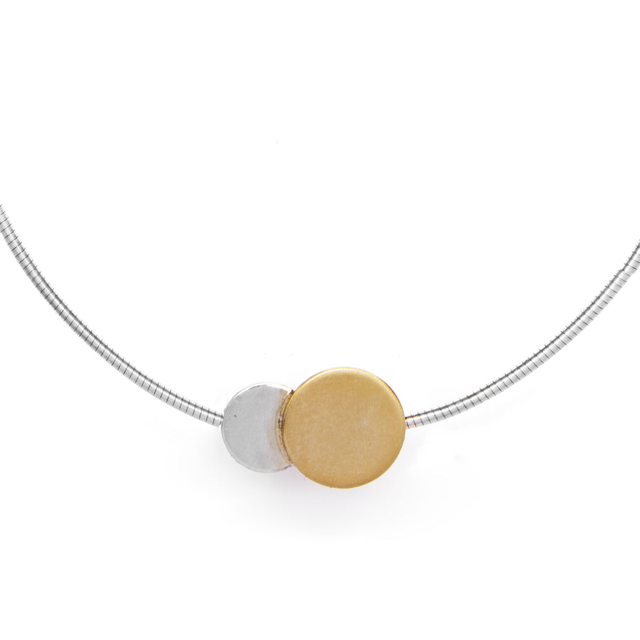 archeol pendant necklace in sterling silver & gold vermeil