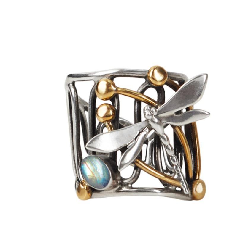 Dragonfly Ring in Moonstone - Gallardo & Blaine Designs