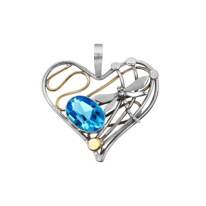 Heart Dragonfly Pendant Large in various gemstones - The Collective Dublin