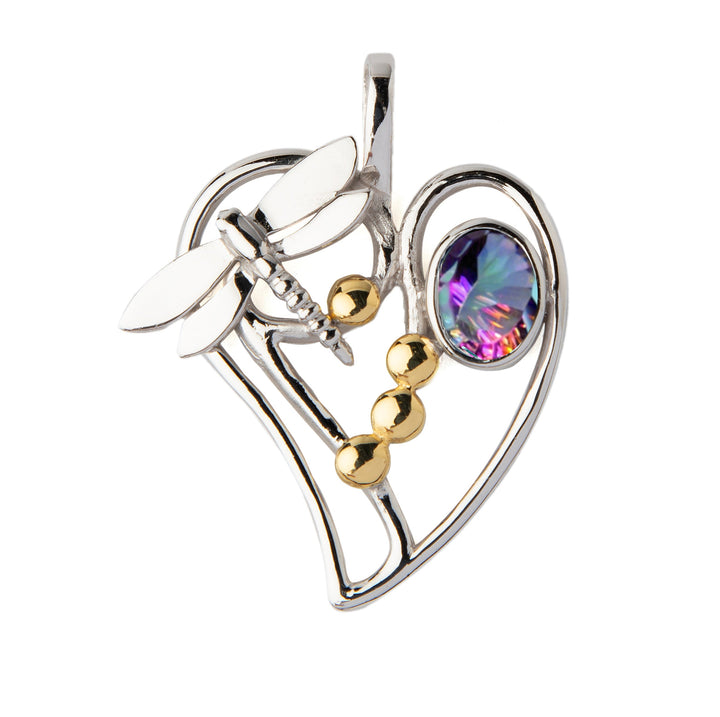 Heart Dragonfly Pendant Small in various gemstones