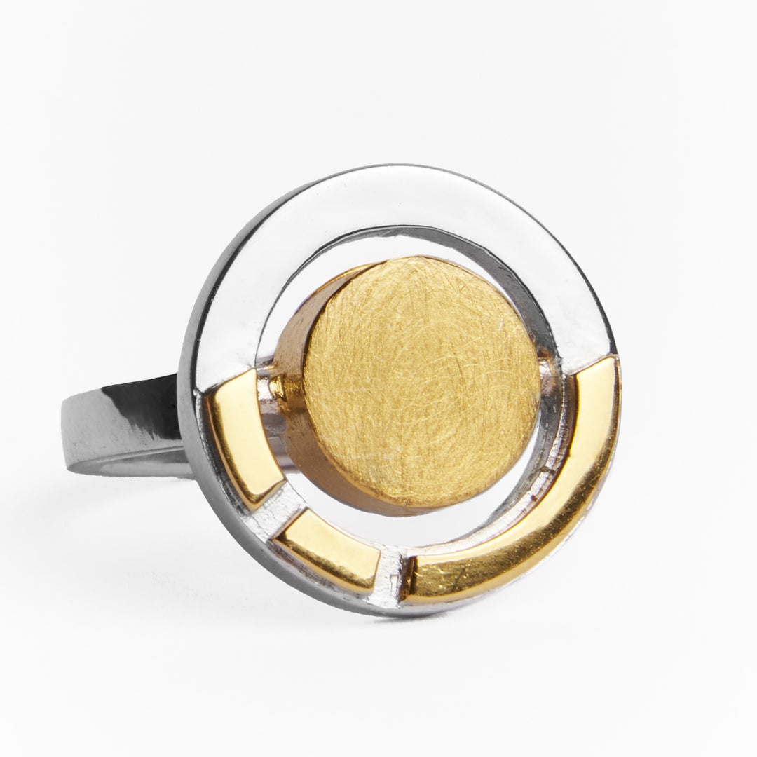 Uru ring in sterling silver & gold vermeil-Gallardo & Blaine Designs