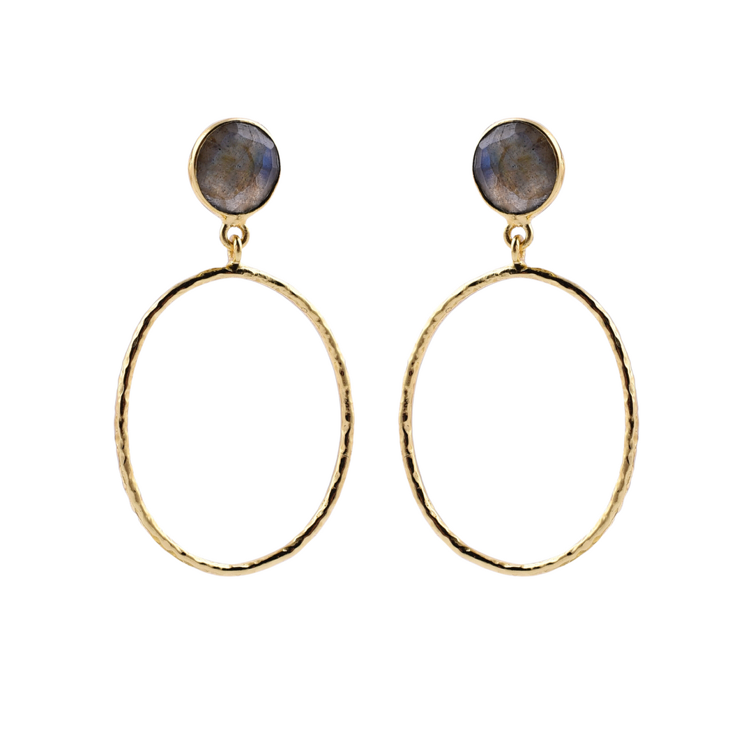Gold and Labradorite Dangle Earring