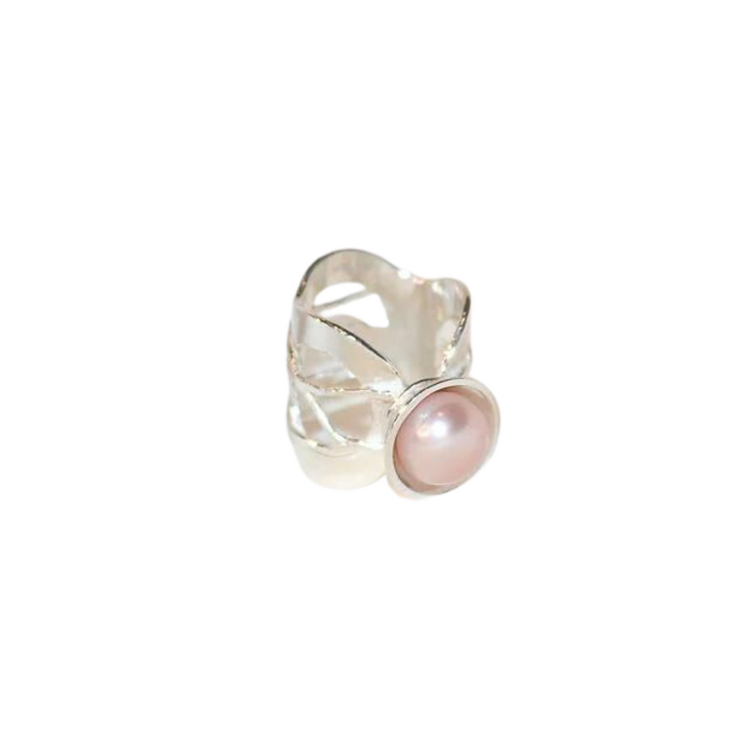 Kantha Freshwater Pearl 'Perfect' Silver Ring