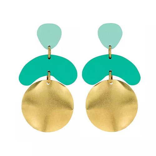 Megadrop Earrings in Sage & Jade Green