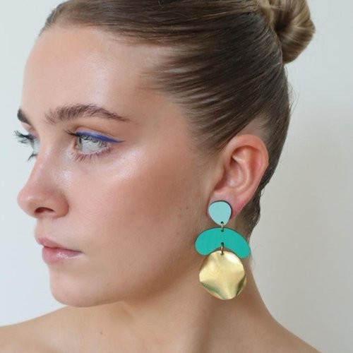 Megadrop Earrings in Sage & Jade Green