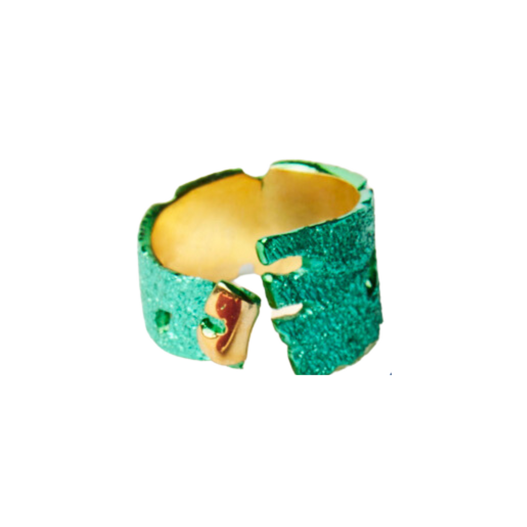 Rythmos Green & Gold Vermeil  Ring