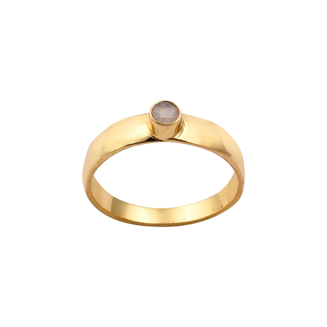 Solo Moonstone Gold Band Ring