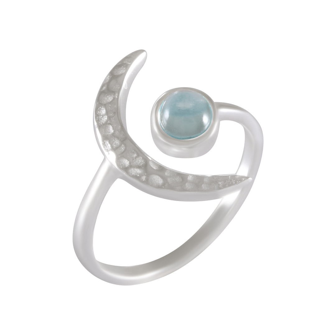 Moonstone Crescent Silver Ring