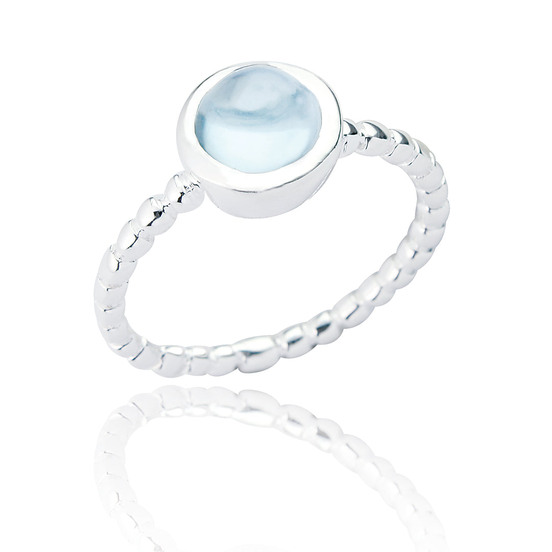 Simple Moonstone Silver Ring