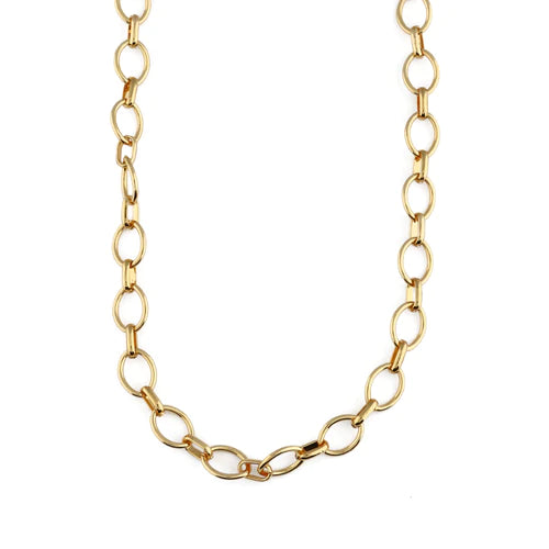 Clean Oval Link Necklace - Gold