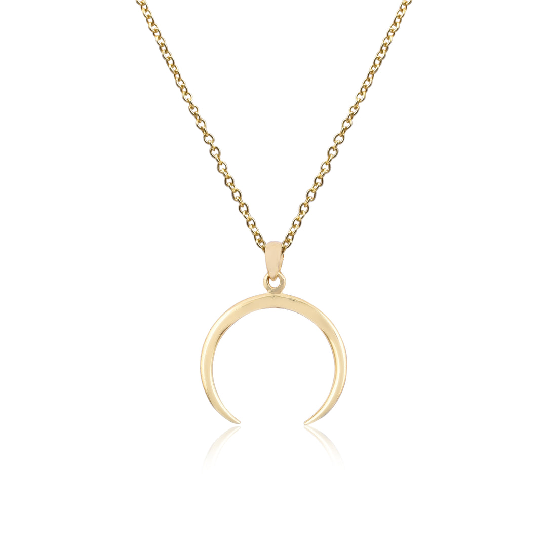 Gold Plate Crescent Necklace
