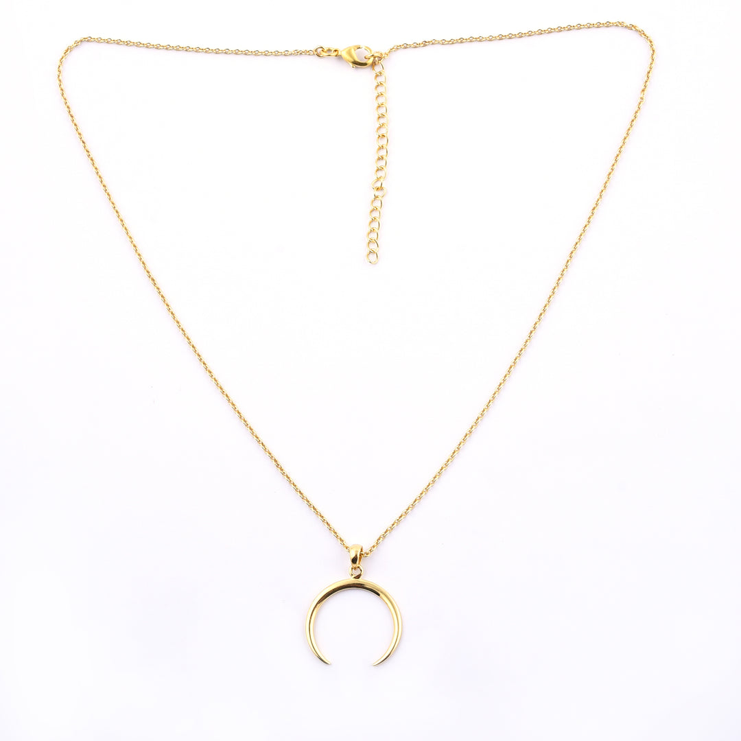 Gold Plate Crescent Necklace