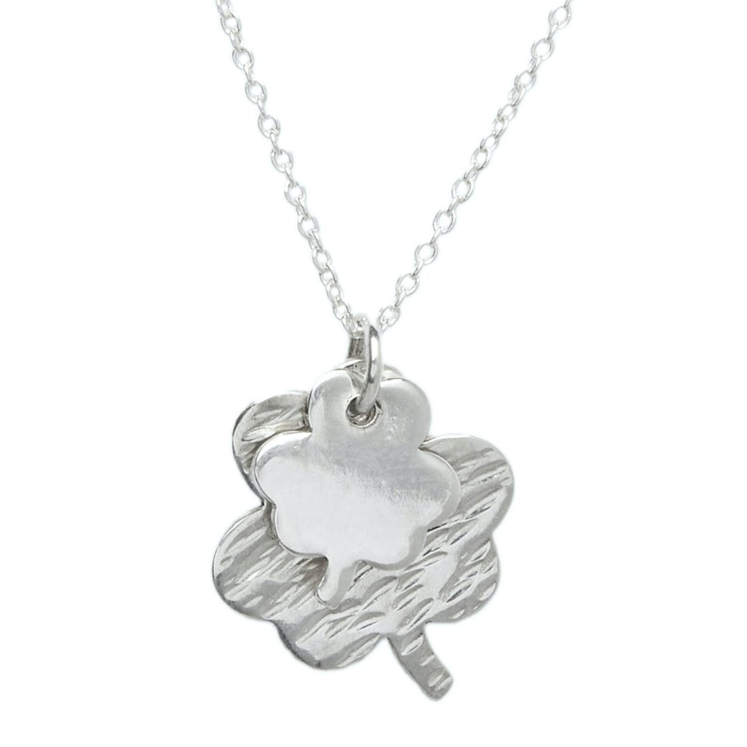 Personalised silver shamrock necklace