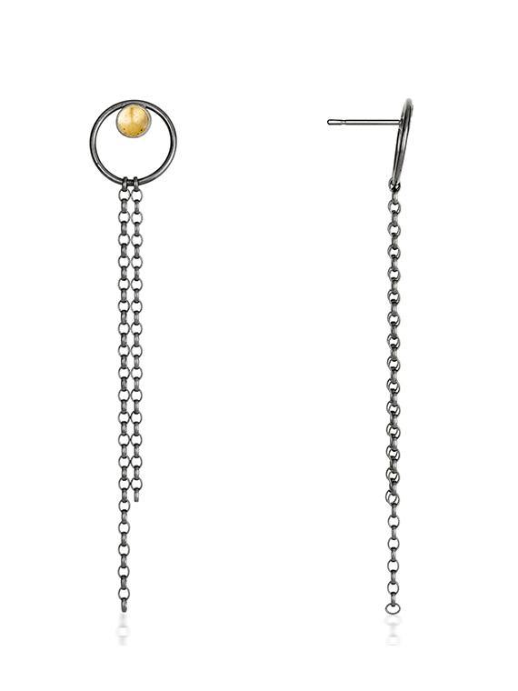 Black & Gold Small Drop Earrings - The Collective Dublin