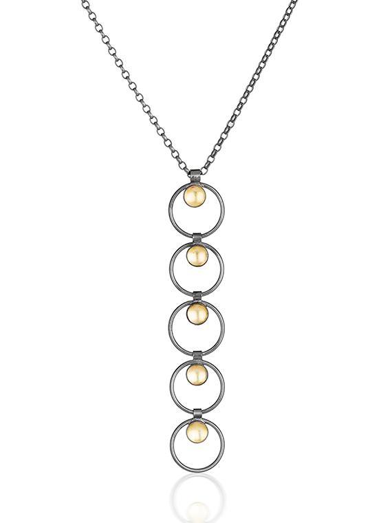 Black & Gold Long Pendant - The Collective Dublin