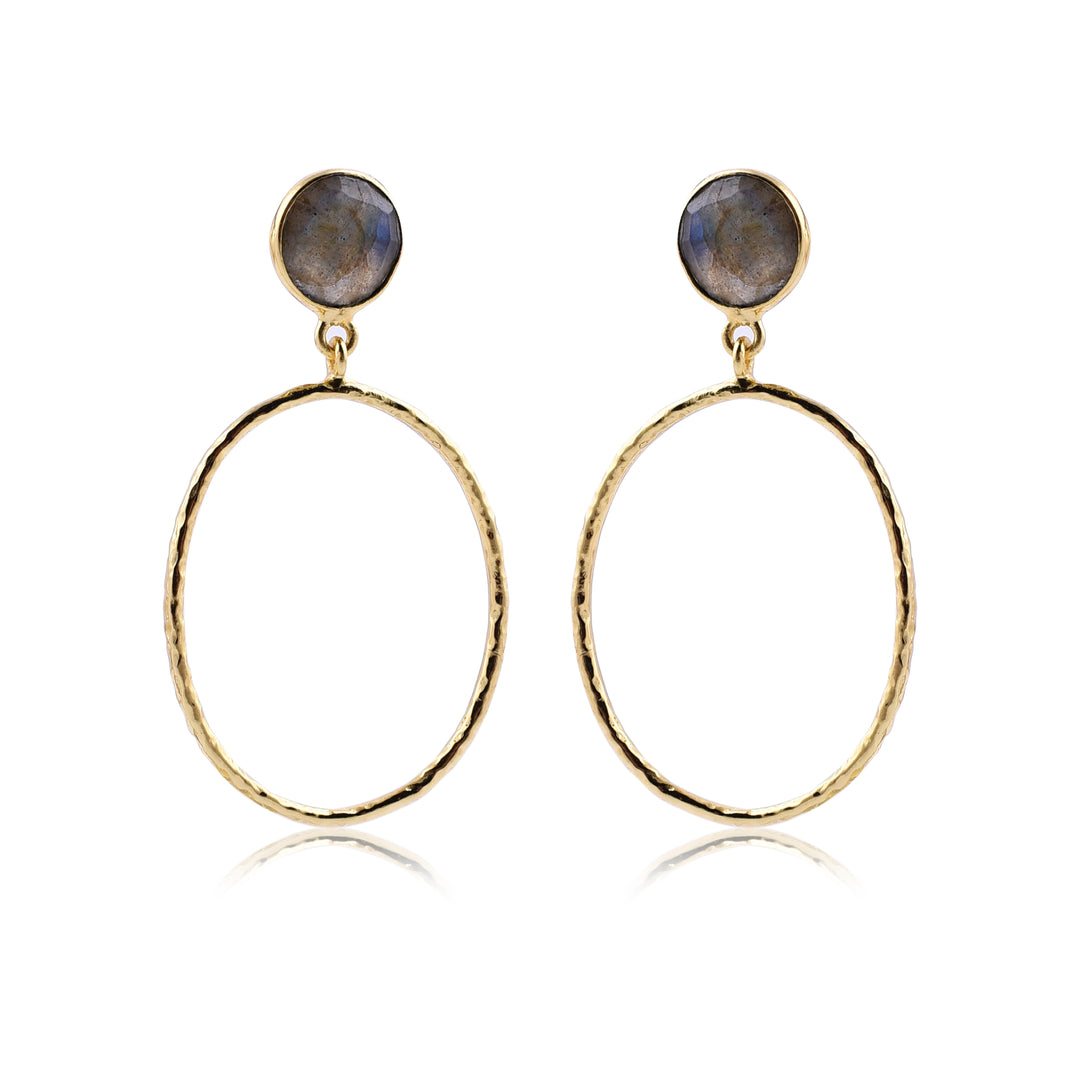 Gold and Labradorite Dangle Earring