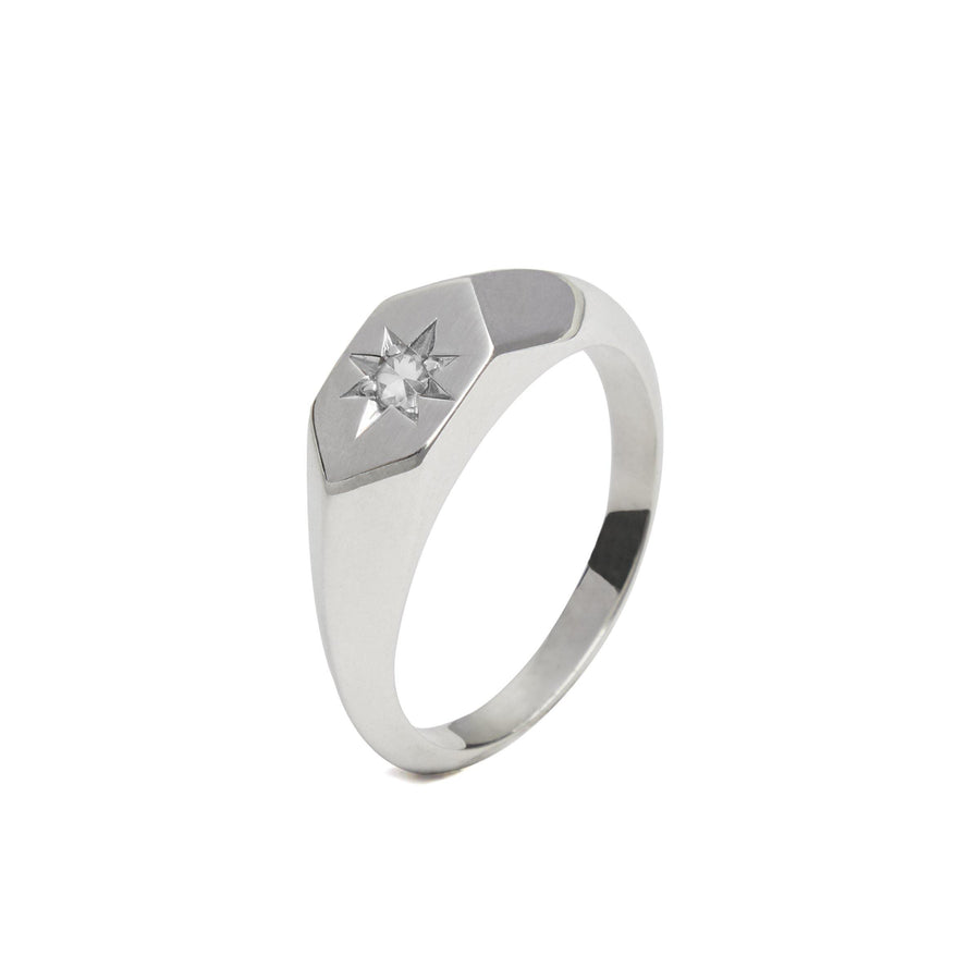 Starlight Diamond Birthstone Signet Ring - The Collective Dublin