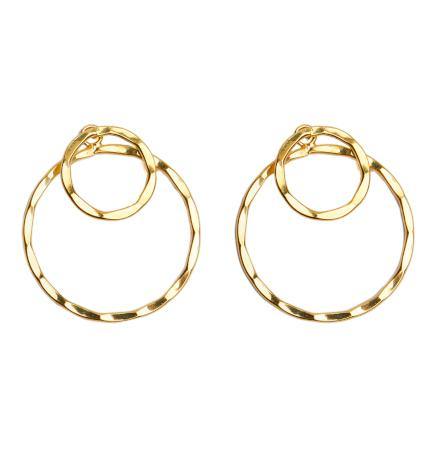 The Collective Dublin - Home to Irish Design - Watermelon Tropical  : Double Gold Hoop Earrings