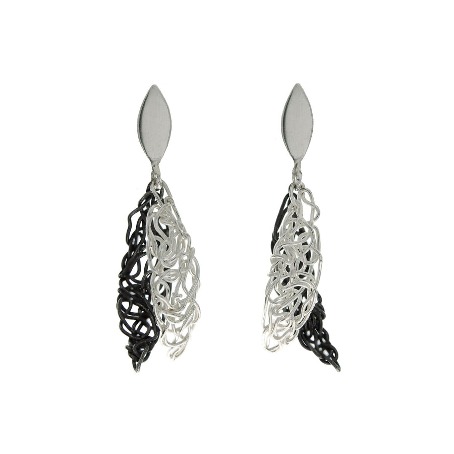 Feather Small Sterling Silver & Antiqued Silver