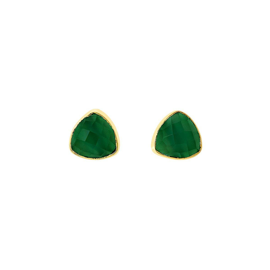 Green agate and gold studs - The Collective Dublin