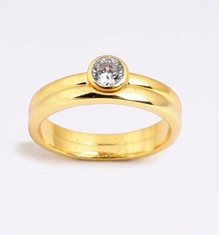 The Collective Dublin - Home to Irish Design - Watermelon Tropical  : Gold & Cubic Zirconia Ring Set