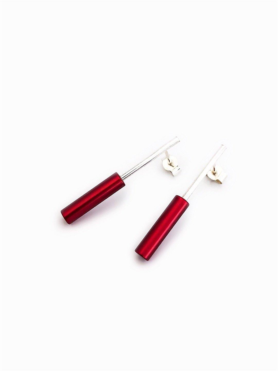 Cylinder Drop Stud Earrings - The Collective Dublin