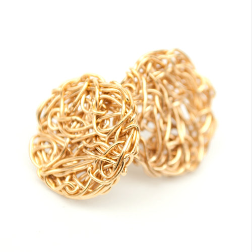 Knot Stud Earrings Gold (Large) - The Collective Dublin