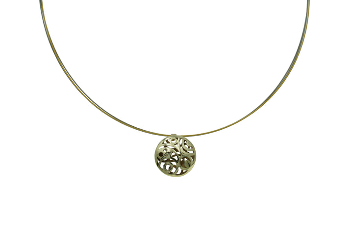 Líos Small Gold 9ct Yellow Gold Pendant on Gold Plated Steel Cable