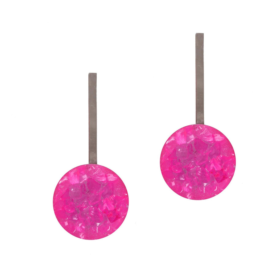 Neon Pink Sphere Earrings - The Collective Dublin
