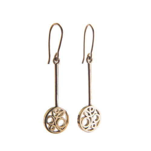 YELLOW GOLD FLOW LONG EARRINGS - The Collective Dublin