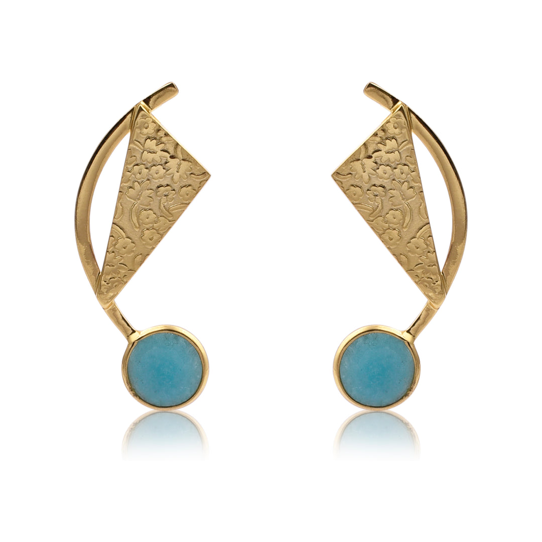 Amazonite Gold Sail Earrings