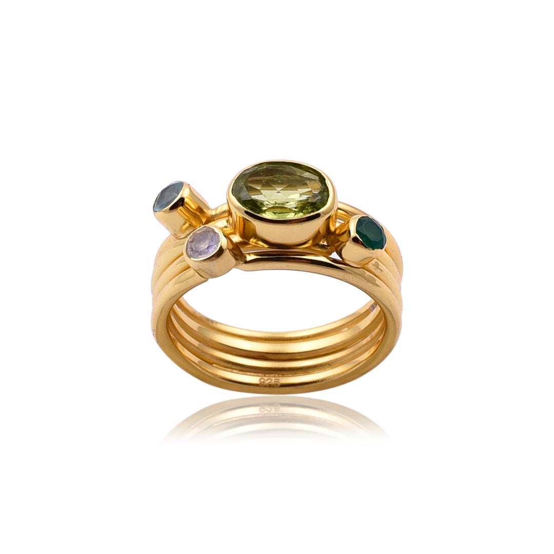 Four Stoned Gold Ring