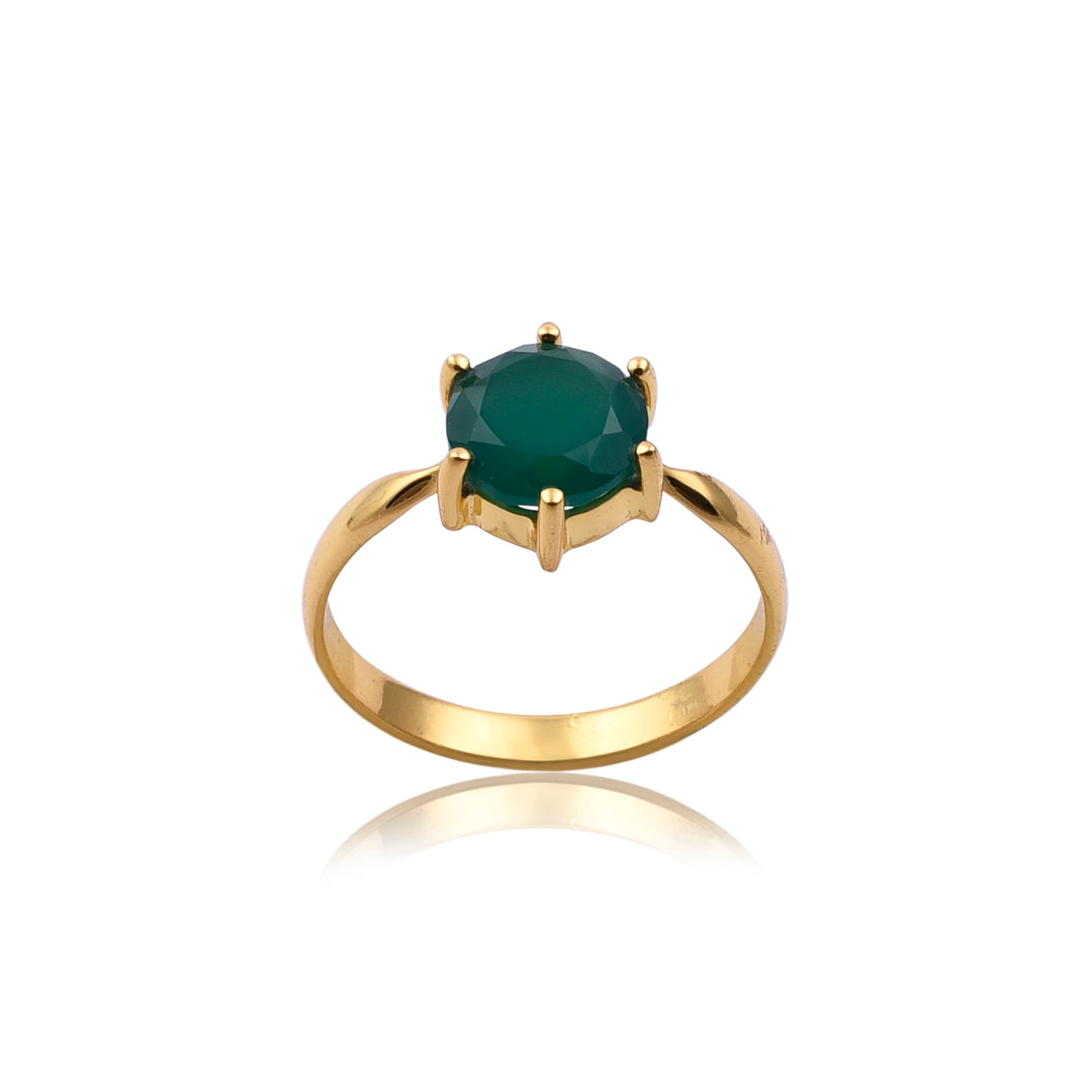 Solo Green Onyx Gold Ring