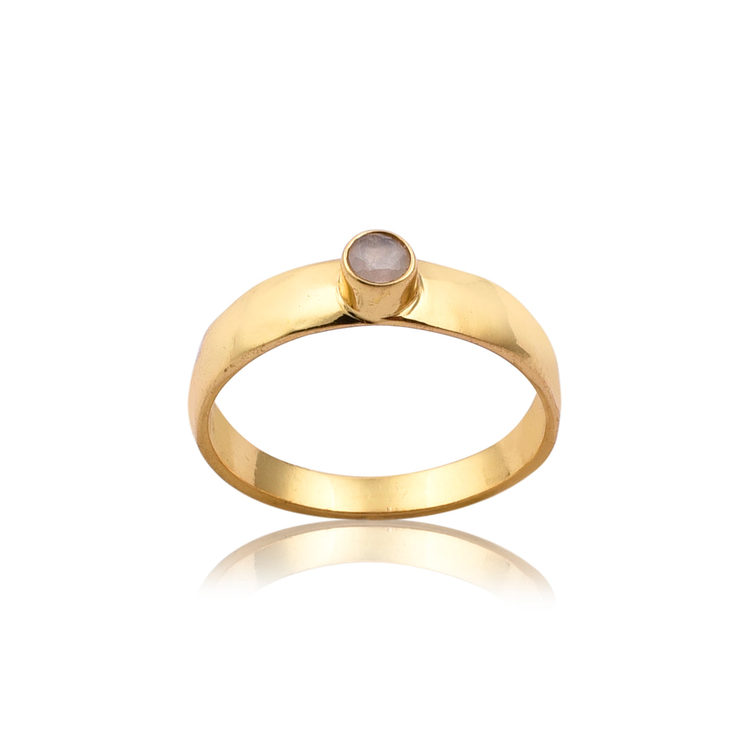 Solo Moonstone Gold Band Ring