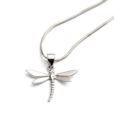 Wildlife Dragonfly Pendant small & Silver Snake Chain - Gallardo & Blaine Designs