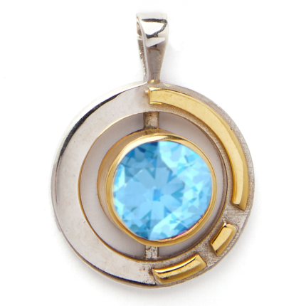 Elodie pendant necklace blue topaz silver gold